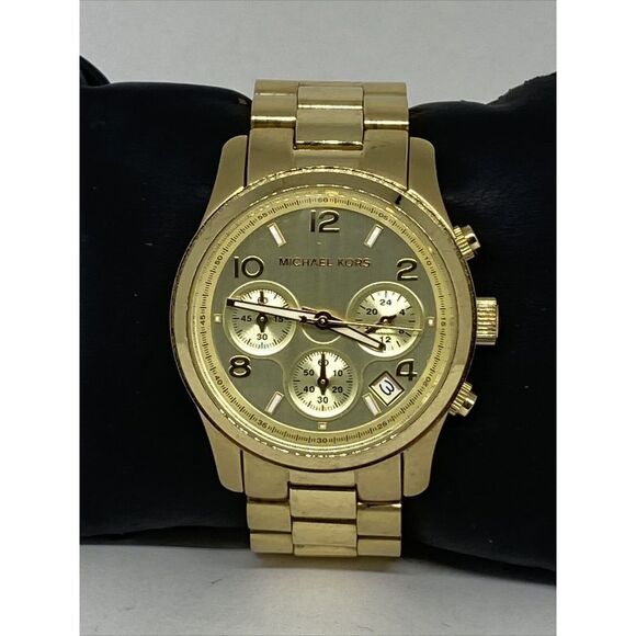 Michael Kors Runway MK5055 Unisex Gold Stainless Steel Analog Dial Watch WFH98 - Picture 3 of 12